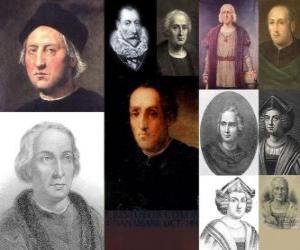 puzzel Foto's van Christoffel Columbus was de admiraal het bevel over de expeditie die naar Amerika kwamen in 1492