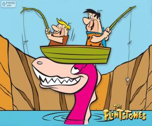 puzzel Fred Flintstone en Barney Rubble