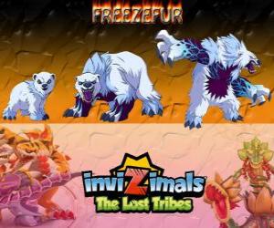 puzzel Freezefur, laatste evolutie. Invizimals The Lost Tribes. Een enorme beest, gewelddadige en felle