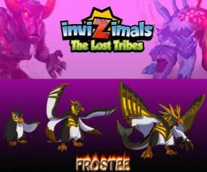 puzzel Frostee, laatste evolutie. Invizimals The Lost Tribes. Vrolijk en optimistisch pinguïn die wil leven nieuwe avonturen