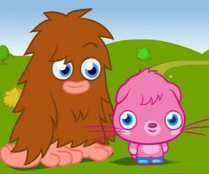 puzzel Furi en Poppet, twee leuke monster Moshi Monsters