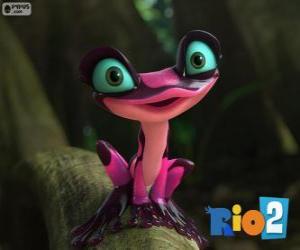 puzzel Gabi, een kleine vergif kikker, een personage uit de nieuwe film Rio 2