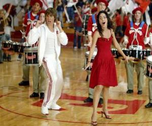 puzzel Gabriella Montez (Vanessa Hudgens) Troy Bolton (Zac Efron) zingen en dansen