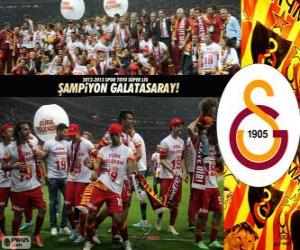 puzzel Galatasaray, kampioen Super Lig 2012-2013, Turkije voetbalcompetitie