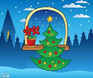puzzel Gedecoreerde kerstboom