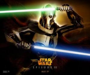 puzzel General Grievous het is een angstaanjagende en krachtige cyborg die heeft zijn leven gewijd aan de vernietiging van de Republiek en de uitroeiing van de Jedi Knights.