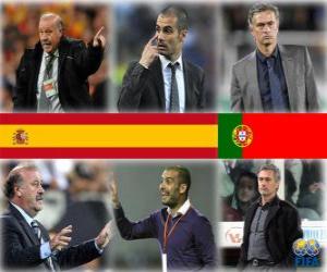 puzzel Genomineerd voor FIFA World Coach van het Jaar voor Men&#39;s Football 2010 (Vicente del Bosque, Pep Guardiola, José Mourinho)