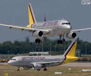 puzzel Germanwings een Duitse low-cost luchtvaartmaatschappij