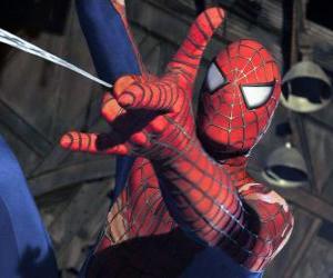 puzzel Gezicht Spider-Man met het masker en speciale kleding