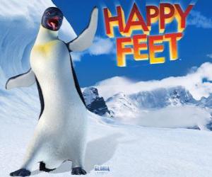 puzzel Gloria is een vrouwelijke keizer pinguïn, Mumble is verliefd op Gloria in de film Happy Feet