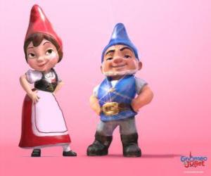 puzzel Gnomeo en Juliet, de protagonisten van een film gebaseerd op Shakespeare Romeo en Julia