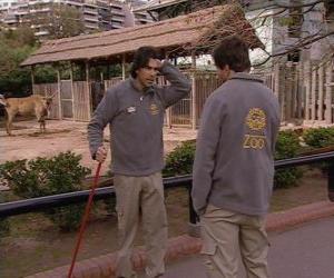 puzzel Gonzalo ziet Leandro in de dierentuin