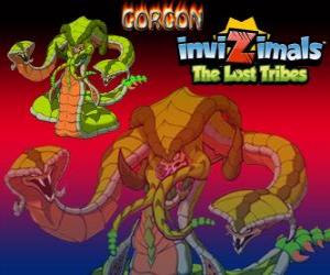 puzzel Gorgon. Invizimals The Lost Tribes. Legendarische Monster, krachtige slang met drie hoofden