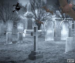 puzzel Graven op het kerkhof, Halloween