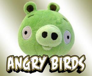 puzzel Groene Pig, een van de personages in Rovio games van Angry Vogels