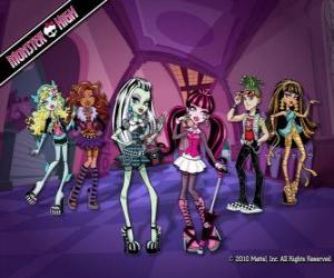 puzzel Groep van personages uit Monster High