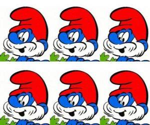 puzzel Grote Smurf is de oudste en de leider van de Smurfendorp