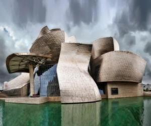 puzzel Guggenheim Museum in Bilbao, het Museum van Hedendaagse Kunst in Bilbao, Baskenland, Spanje. Frank Gehry-project
