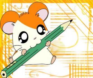 puzzel Hamtaro, een avontuurlijke en ondeugende hamster