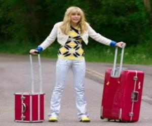 puzzel Hannah Montana met hun koffers