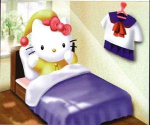 puzzel Hello Kitty in bed