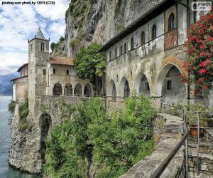 puzzel Hermitage van Santa Caterina del Sasso, Italië