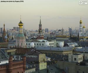 puzzel Het Centrum van de Stad van Moskou, Rusland