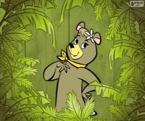 puzzel Het mooie beer Cindy is de vriendin van Yogi Beer