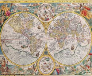 puzzel Historische kaart van de wereld