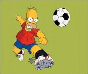 puzzel Homer Simpson voetballen