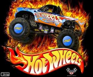 puzzel Hot Wheels Monster Truck in actie