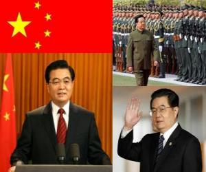 puzzel Hu Jintao secretaris-generaal van de Chinese Communistische Partij en president van de Volksrepubliek China