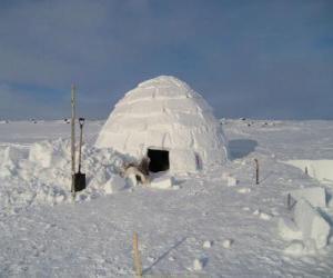 puzzel Igloo, snowhouse koepelvormige