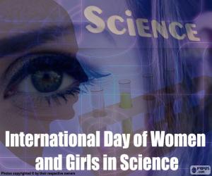puzzel Internationale dag van de vrouwen en meisjes in wetenschap