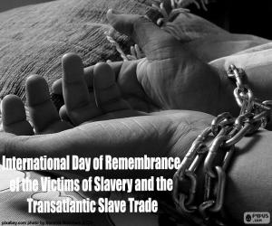 puzzel Internationale dag van de herdenking van de slachtoffers van slavernij en de transatlantische slavenhandel