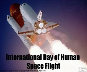 puzzel Internationale dag van de bemande ruimtevaart