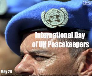 puzzel Internationale dag van de Verenigde Naties Vredeshandhavers