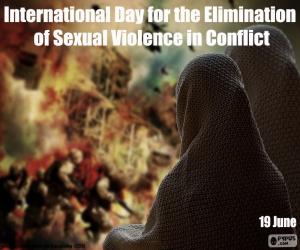 puzzel Internationale dag voor de Uitbanning van Seksueel Geweld in Conflictsituaties