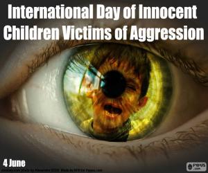 puzzel Internationale Dag voor Kinderen die Slachtoffer zijn van Agressie