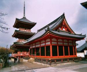 puzzel Japanse tempel in Kiyomizu-dera, in de oude stad van Kyoto, Japan