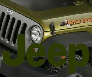 puzzel Jeep logo, off-road automerk uit de USA