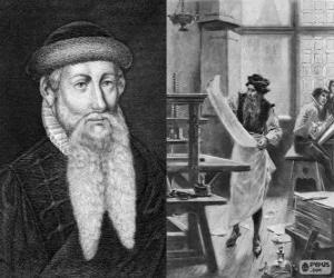 puzzel Johannes Gutenberg (1398-1468), uitvinder van de moderne drukpers