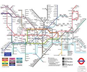puzzel Kaart van de metro in Londen