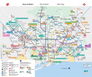 puzzel Kaart van de Metro van Barcelona