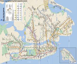 puzzel Kaart van de metro van New York