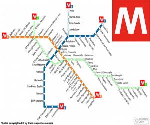 puzzel Kaart van de Metro van Rome