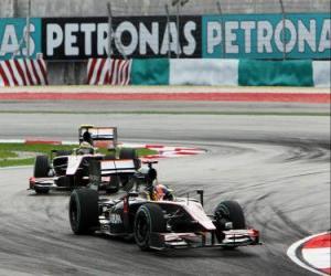 puzzel Karun Chandhok, Bruno Senna - HST - Sepang 2010