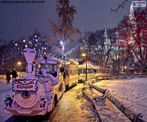 puzzel Kerst markt trein