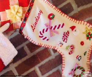 puzzel Kerst sokken en cadeau
