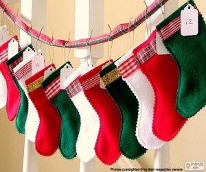 puzzel Kerst Sokken in diverse kleuren